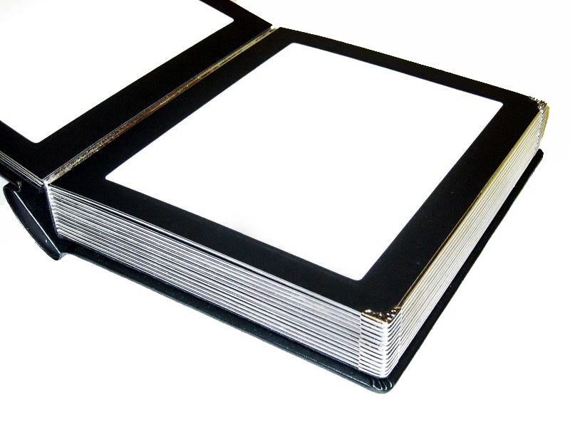 Wedding Photo Albums that Hold 8x10 Pictures Black Cover with Black Mylar Edged Pages and Corner