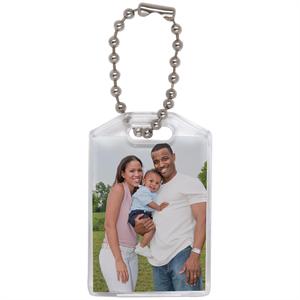 Promotional Photo Keychain with Beaded Chain #775