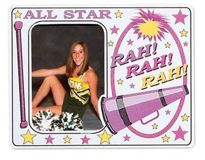 All Star Cheerleading Vinyl Puff Picture Frame #5424