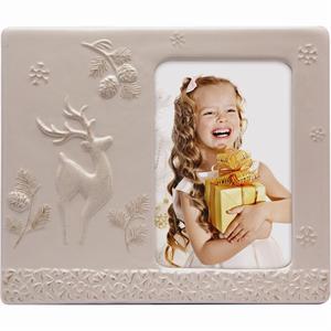 Winter Deer Pin Cones Snowflakes Ceramic Easel 4
