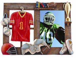 Sports 3-1/2x5 Resin Molded Football Digital Athletic Picture Frame