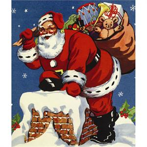 Santa Folder 4x6 Paper Frame with Santa Claus Climbing Down the Chimney PF-3035