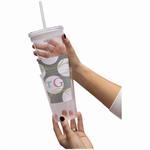 Create-Your-Own Tumbler Top Part Screws Off to Slide Your Photo In