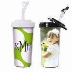 20 oz. Custom Photo Travel Tumbler with Bendy Straw and Locking Lid