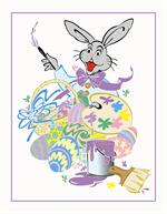 Easter Bunny Artist Paper Frame Photo Mount Folders for 3