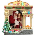Christmas Lighted Resin Picture Frame for 5x7 Vertical Digital Photos