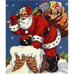 Santa Folder 4x6 Paper Frame with Santa Claus Climbing Down the Chimney PF-3035