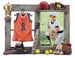 Sports 3-1/2x5 Resin Molded Softball Digital Athletic Picture Frame